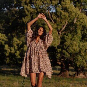 Daughters of India Kyra Pink and Green Dress